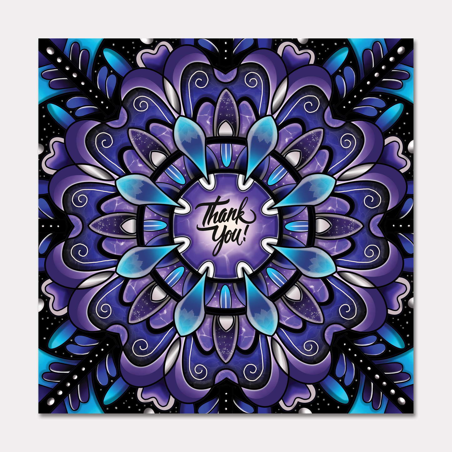 Purple Thank you Greeting Card
