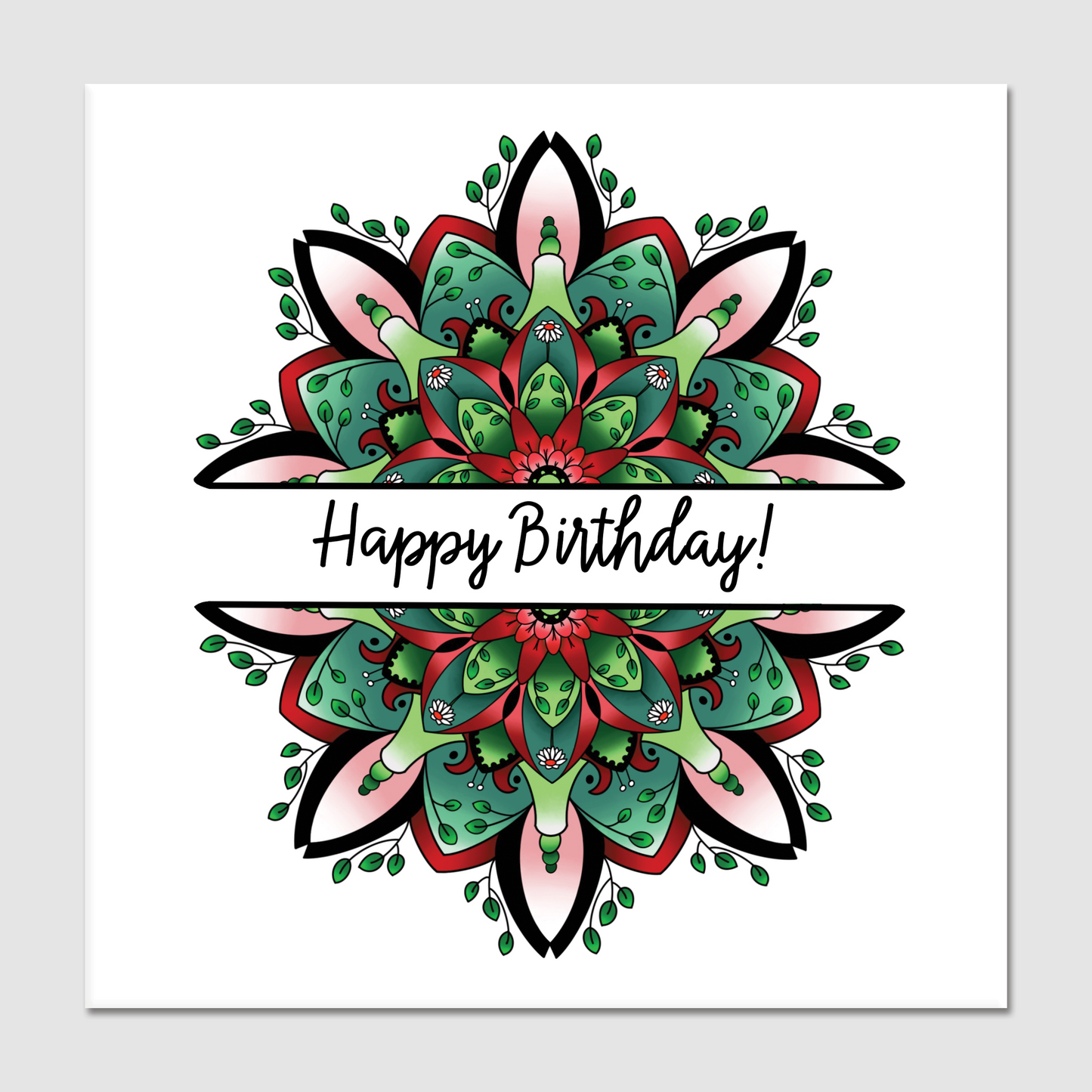 Floral Happy Birthday Greeting Card