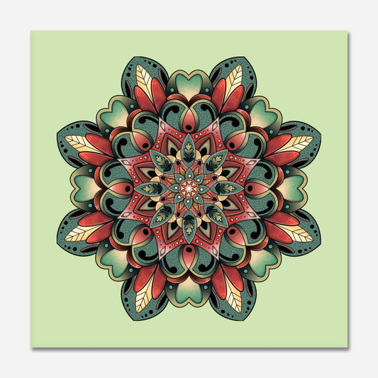 Green Mandala Greeting Card