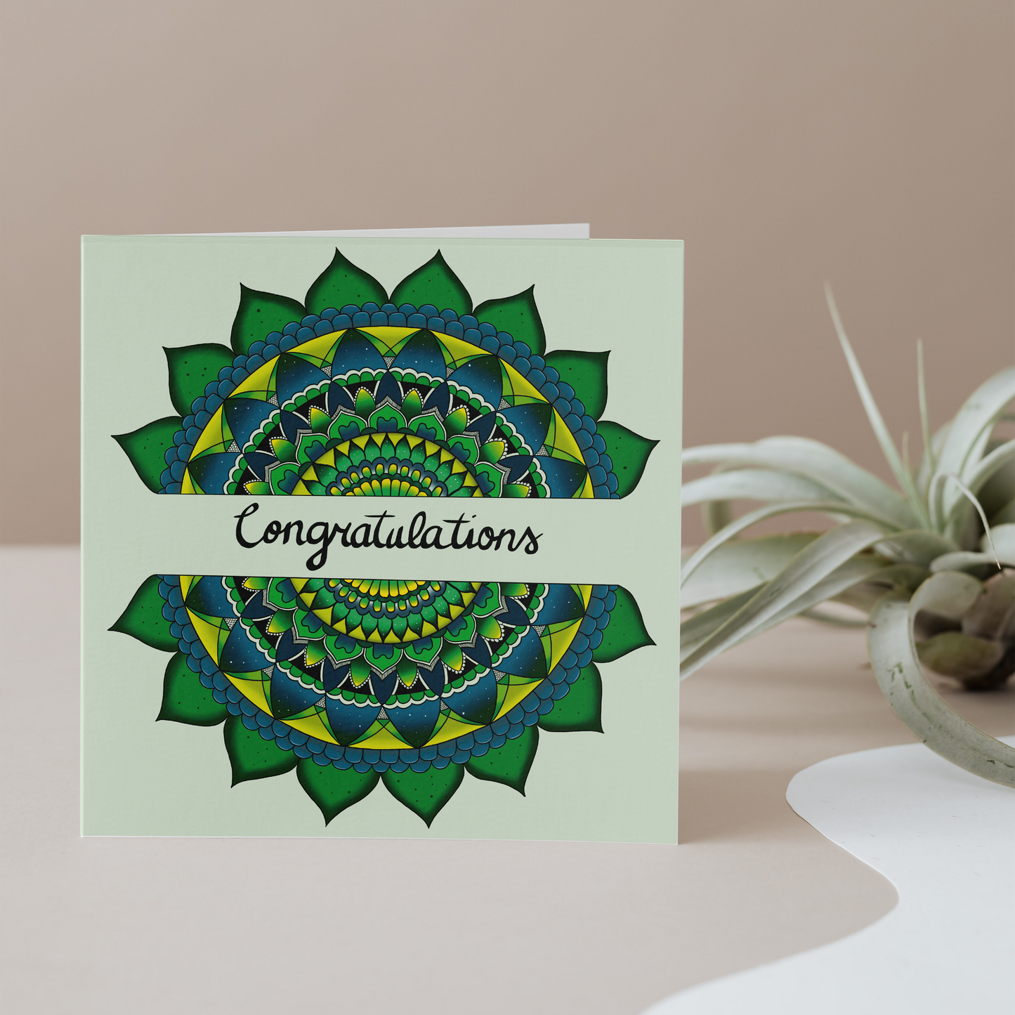Congratulations Greeting Card with a Mandala Design