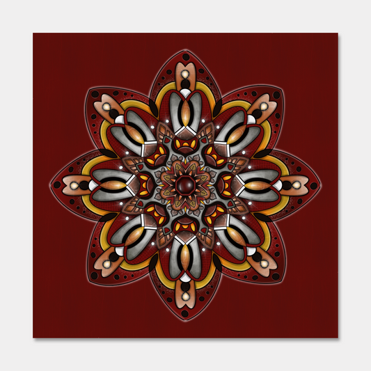Maroon Elegance Mandala Greeting Card