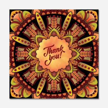 Thank you Greeting Card with a mandala design