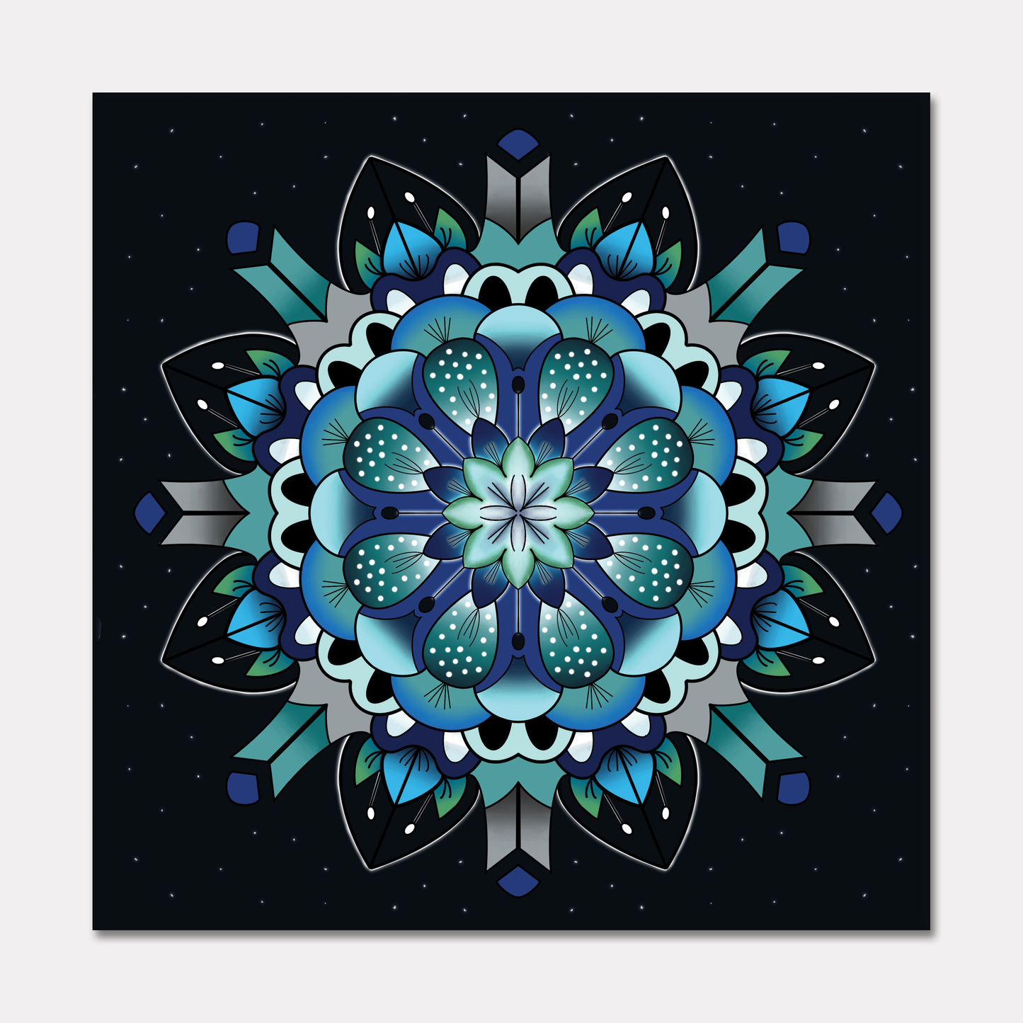 Universe Flower Mandala Greeting Card