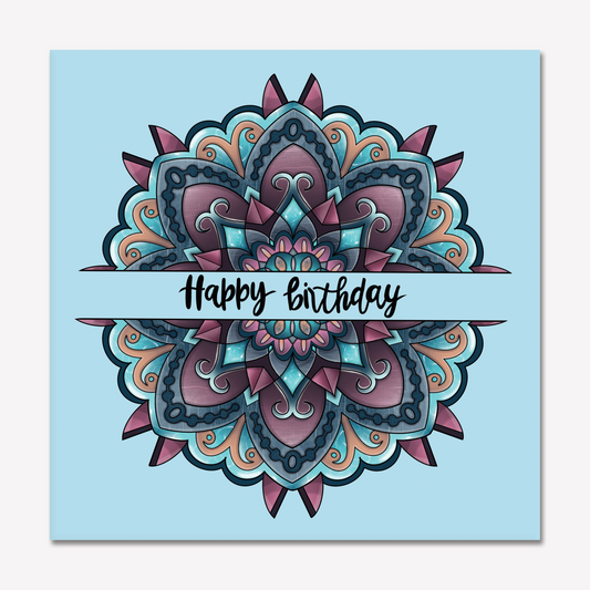 Blue Happy Birthday Card