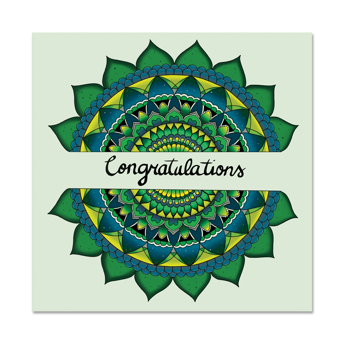 Congratulations Greeting Card with a Mandala Design