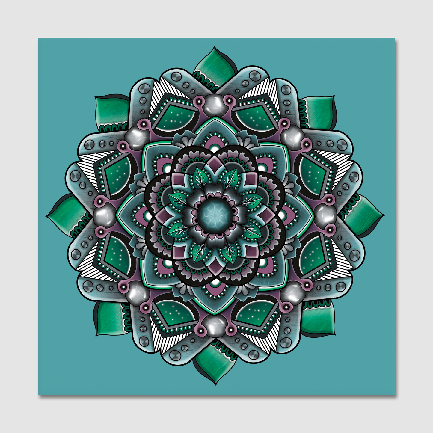 Turquoise Mandala Greeting Card
