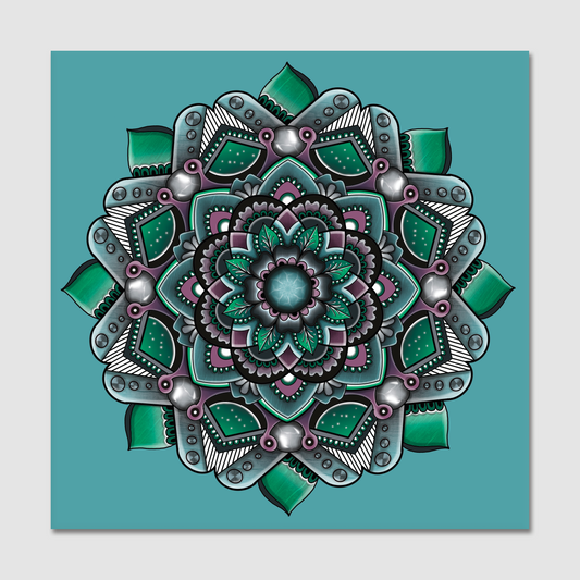 Turquoise Mandala Greeting Card