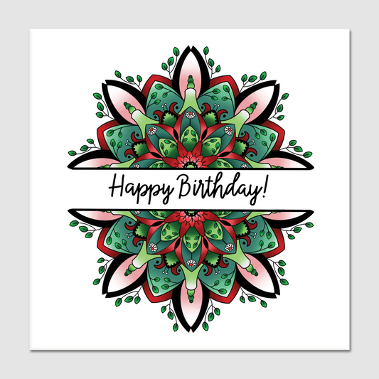 Floral Happy Birthday Greeting Card