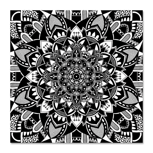 Monocrome Zentangle Mandala Greeting Card