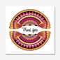 Pink Thank you Greeting Card with a mandala design