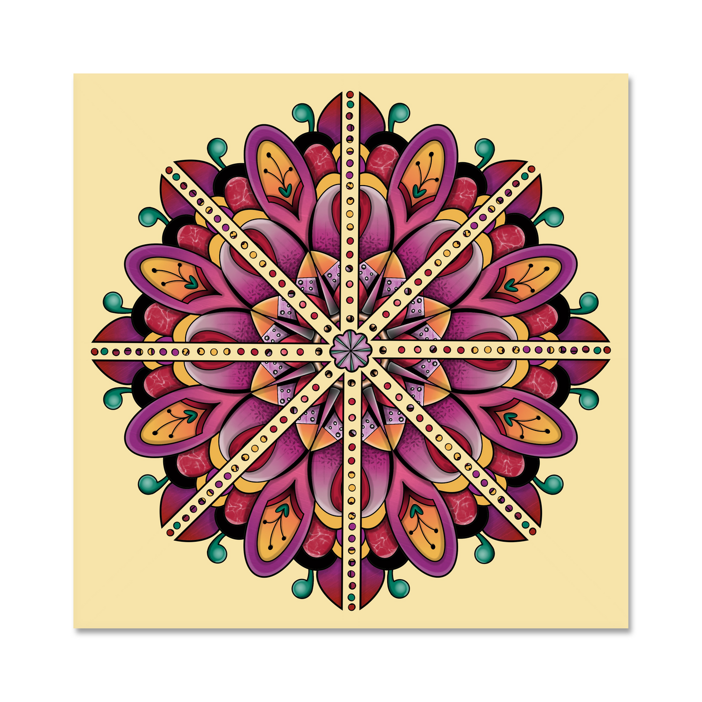 Pink Rebel Mandala Greeting Card